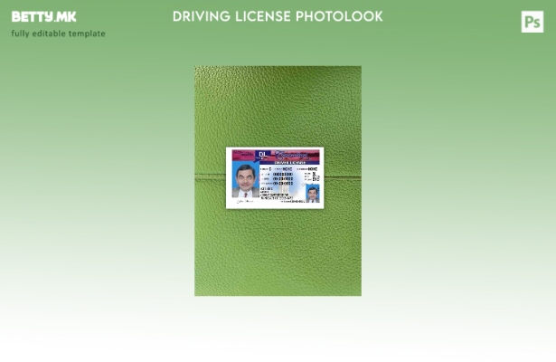 Модерен стил во САД Конектикат верзија на возачка дозвола photolook шаблон FRONT